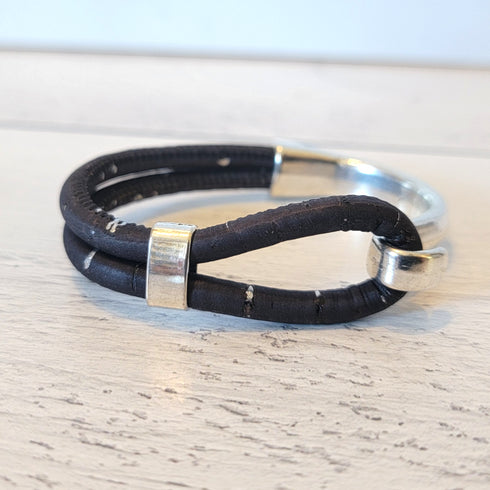 Pick Your Color-Cork Silver Hook Bracelet